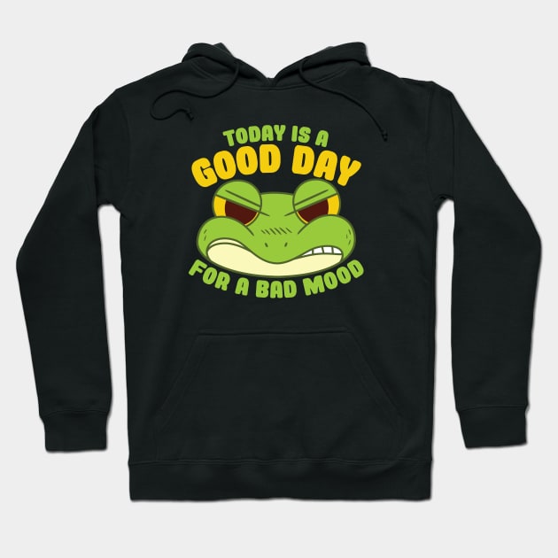 Good Day Bad Mood Angry Frog Hoodie by JS Arts